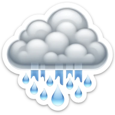 Rain Generator with a big cloud coming out of it like a smoke  sticker