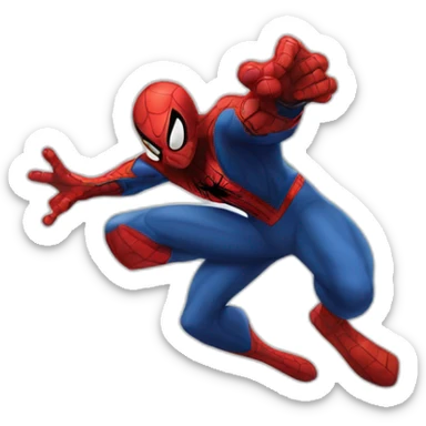 Spider-Man fighting a bad guy sticker