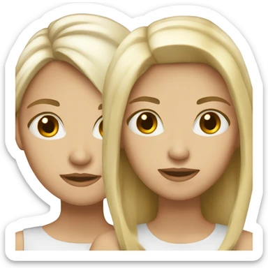 White Dark blonde female and white blonde female best friends sticker