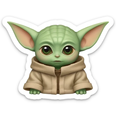Head of baby Yoda sticker