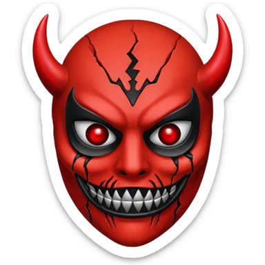 cursed mask, red, satan sticker