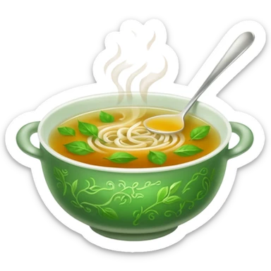 Broth, green tea. sticker