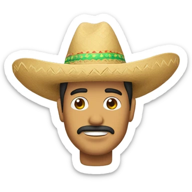 Mexican sombrero man sticker
