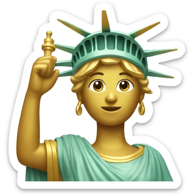 Golden statue of Liberty sticker
