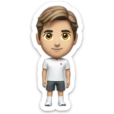 Roger Federer with uniqlo tennis outfit sticker