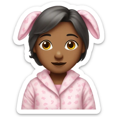 girl in pink bunny pyjamas sticker