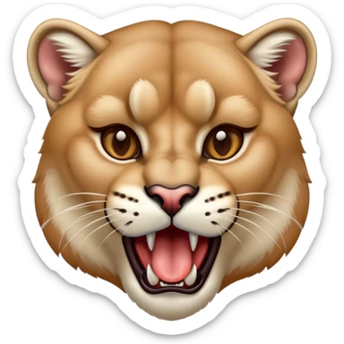 cougar sticking its tounge out sticker