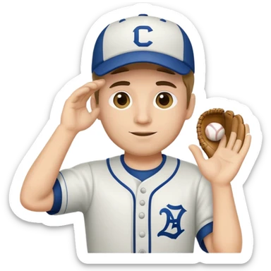  Baseball player tipping hat with right hand sticker