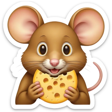 cartoon mouse jerry eating cheese sticker