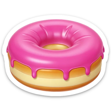 pink inflatable kawaii flan sticker