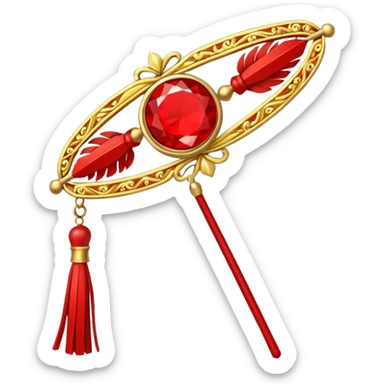 Red & Gold Hairpin – Decorative stick with red tassels.



 sticker