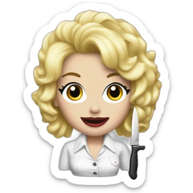 Dolly Parton with knife sticker