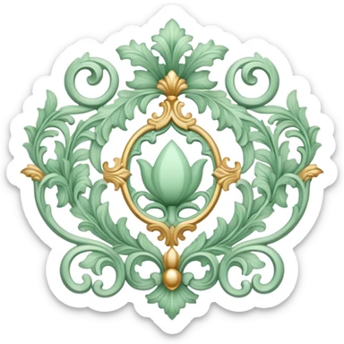 rococo verified pastel green sticker
