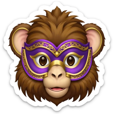 a monkey wearing masquerade sticker
