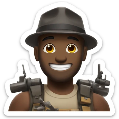 smiling tf2 heavy weapons guy sticker
