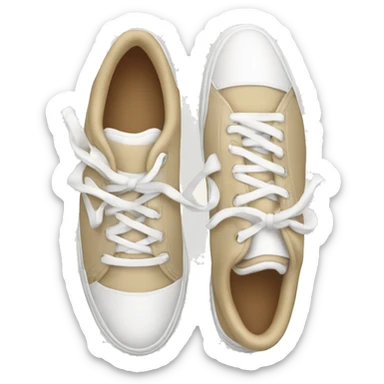 white and beige tennis shoes sticker