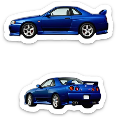 Nissan Skyline GTR V-spec 1999 bleu minuit sticker