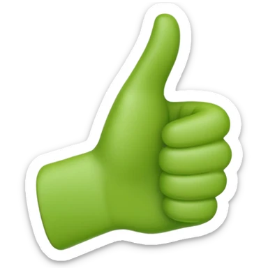 Thumbs up emoji with green color sticker