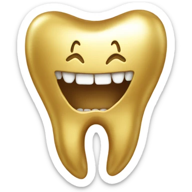 Gold tooth with a gold tooth sticker