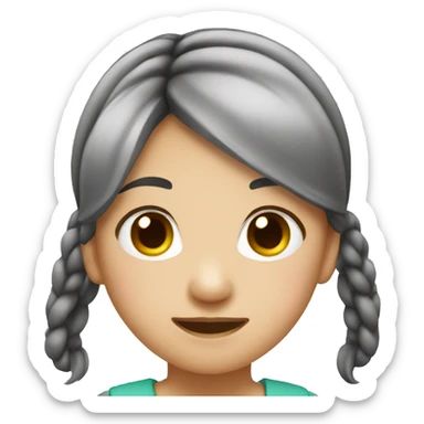 asian girl with pigtails sticker