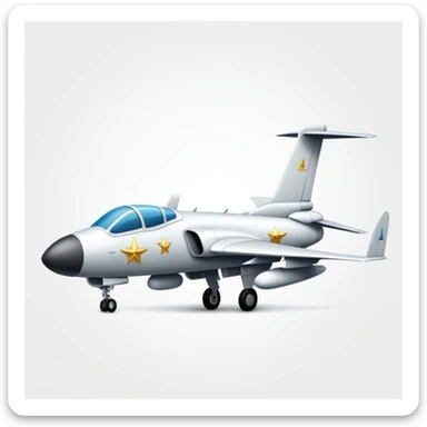 Un ganso con forma de avión militar  sticker