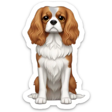 Full-body Golden King Charles cavalier with angel wings and a halo sticker