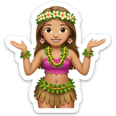 White hula dancer sticker