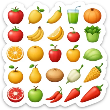 create me an image for a vertical in my super app, food vertical no human, food elements only sticker