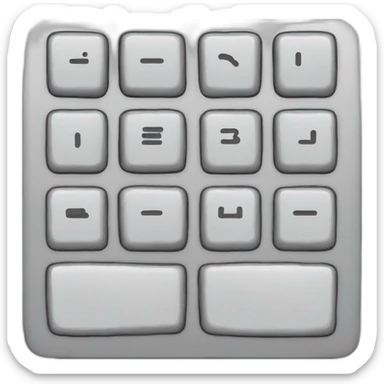 keyboard with 3 keys for B, W and H sticker