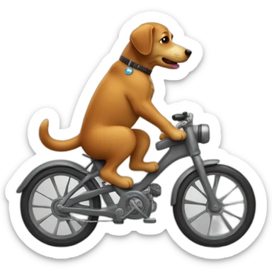 dog ride on the bike sticker