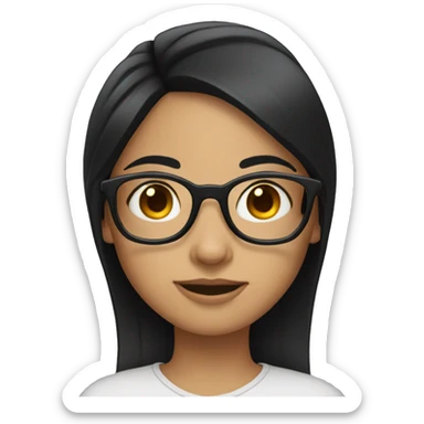 Girl with black hair and specs  sticker