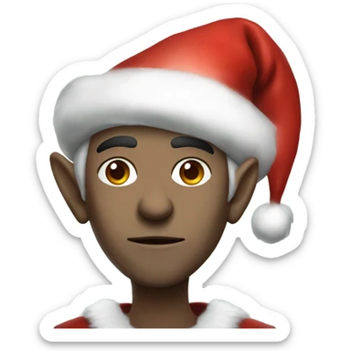 rogue male elf fantasy wearing santa hat sticker