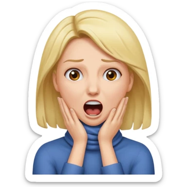 woman with both hands wrapped around neck screaming  sticker