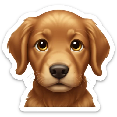 Dark red golden retriever puppy sticker