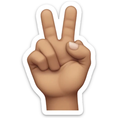 a hand with the thumb between the index finger and the middle finger sticker