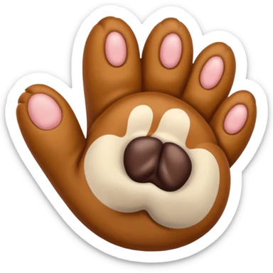 Dog paw raised in a clenched salute sticker