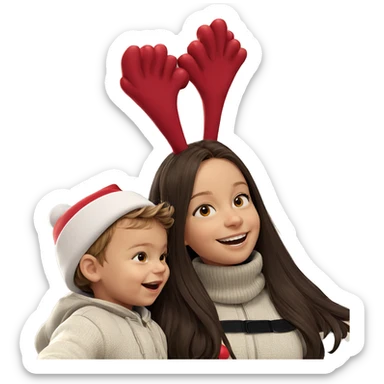 smiling girl in santa hat sticker