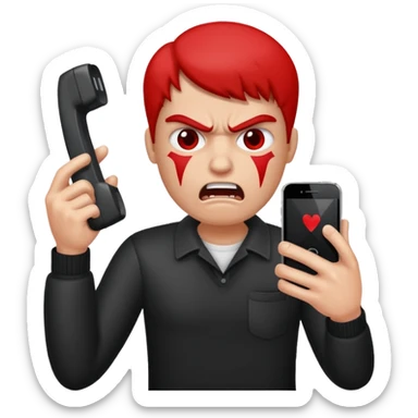 angry hung up phone sticker