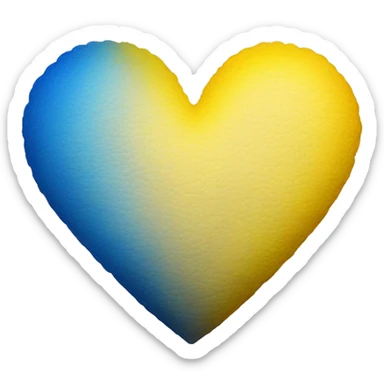 Yellow and blue ombré heart sticker