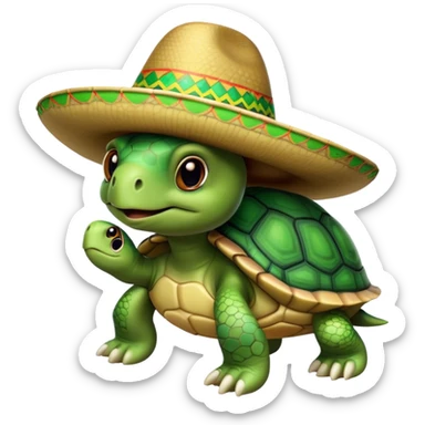 Tortuga con sombrero sticker