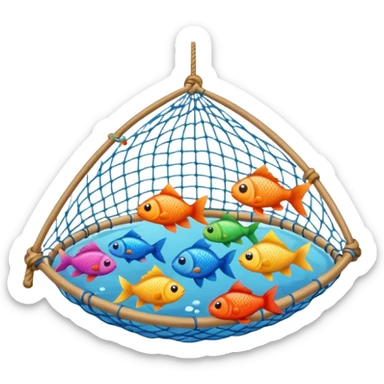 fishing net with fishes sticker