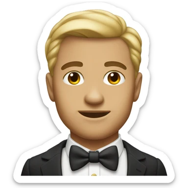 dapper light skinned gentleman portrait sticker