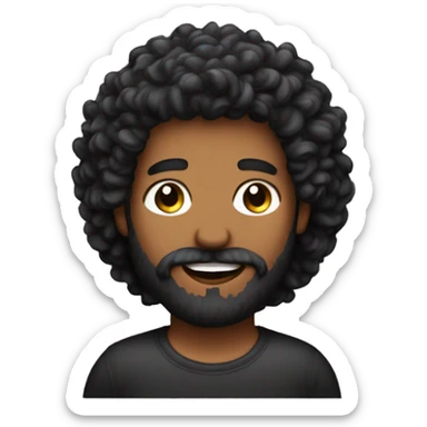 homem cabelo raspada curto preto com barba rala sticker