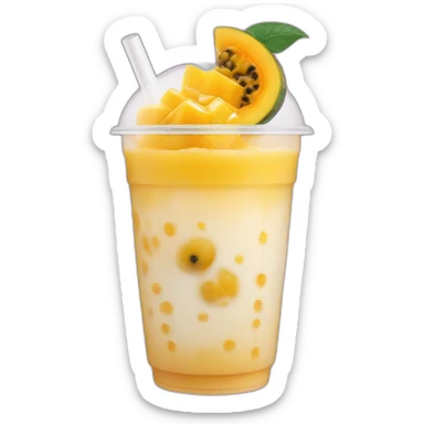 passion fruit mango bubble tea sticker