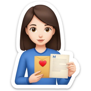 A brunette girl graduates with an M I T acceptance letter. sticker