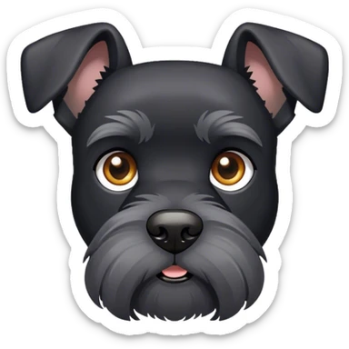 Black schnauzer white white eyes  sticker