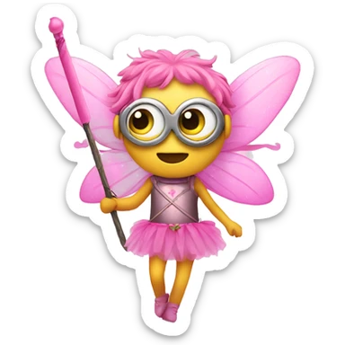 fairy minion with pink wand and pink tutu sticker