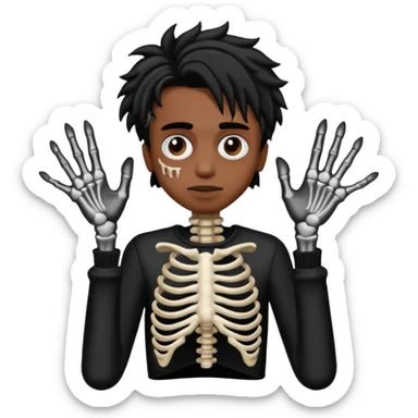 Make a Playboi Carti yvl skeleton hand emoji sticker