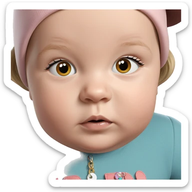 portrait of a girl with hat sticker