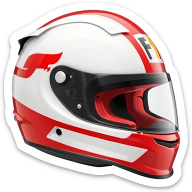 f1 helmet from side, with f1 logo sticker